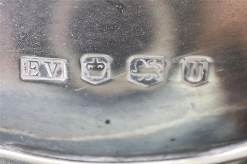 A modern silver shaped circular salver, by Viners Ltd, 40 oz.